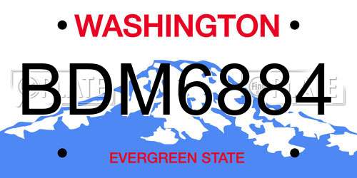 BDM6884 Washington License Plate
