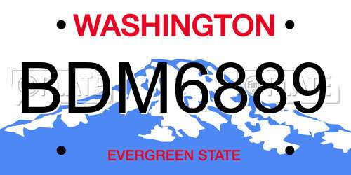 BDM6889 Washington License Plate