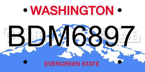 BDM6897 Washington License Plate