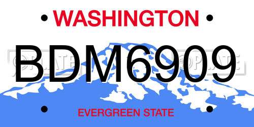 BDM6909 Washington License Plate