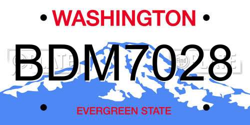 BDM7028 Washington License Plate