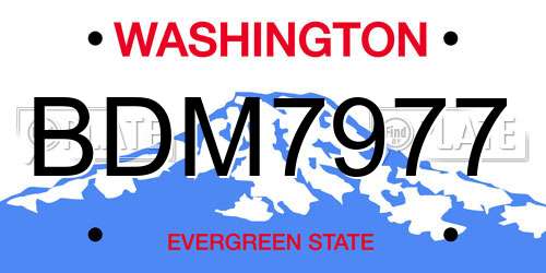 BDM7977 Washington License Plate