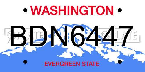 BDN6447 Washington License Plate