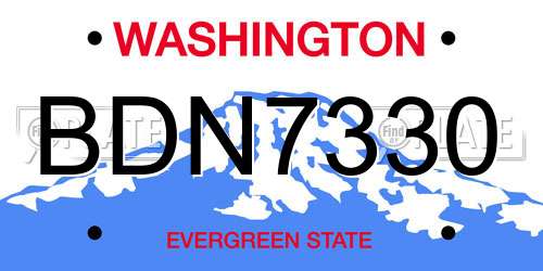 BDN7330 Washington License Plate