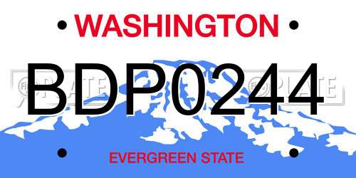 BDP0244 Washington License Plate