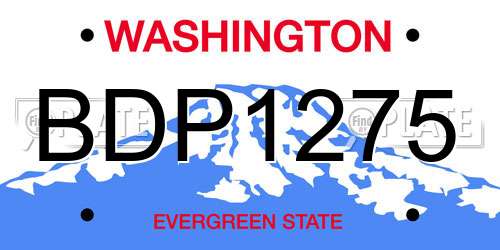 BDP1275 Washington License Plate