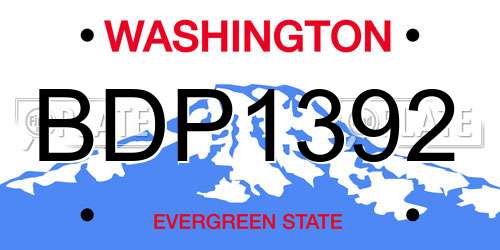 BDP1392 Washington License Plate