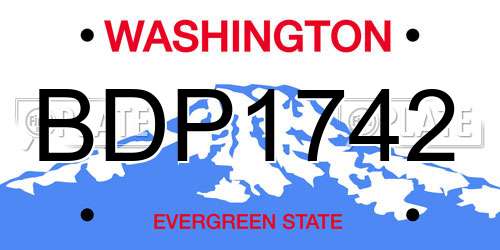BDP1742 Washington License Plate