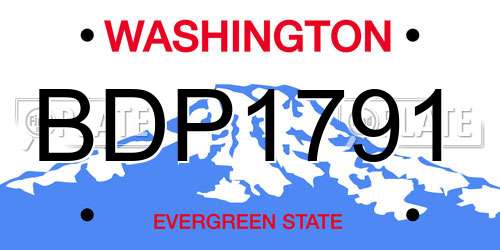 BDP1791 Washington License Plate
