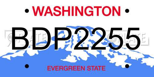 BDP2255 Washington License Plate