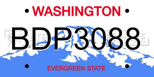 BDP3088 Washington License Plate