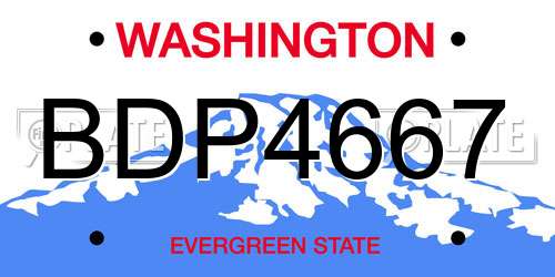 BDP4667 Washington License Plate