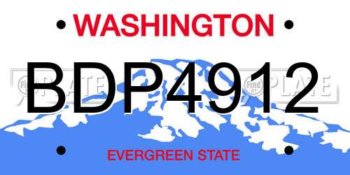 BDP4912 Washington License Plate