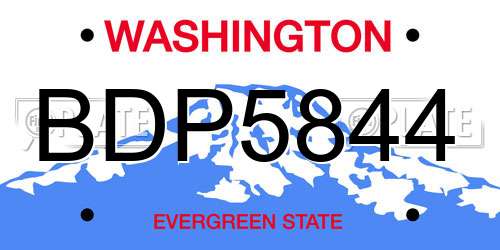 BDP5844 Washington License Plate