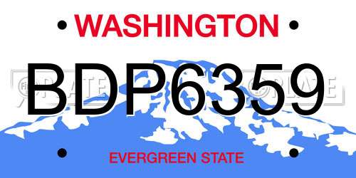 BDP6359 Washington License Plate