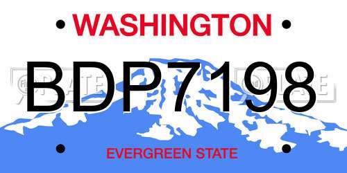 BDP7198 Washington License Plate