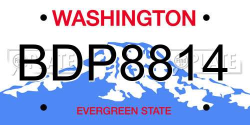 BDP8814 Washington License Plate