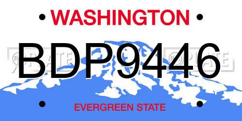 BDP9446 Washington License Plate