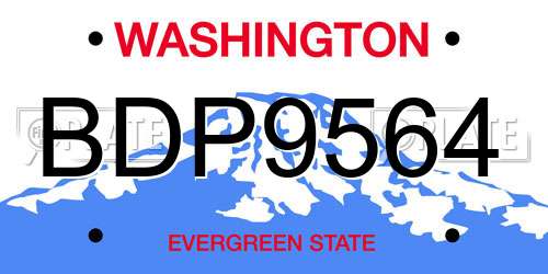 BDP9564 Washington License Plate