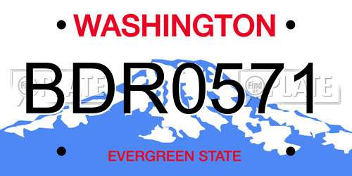 BDR0571 Washington License Plate