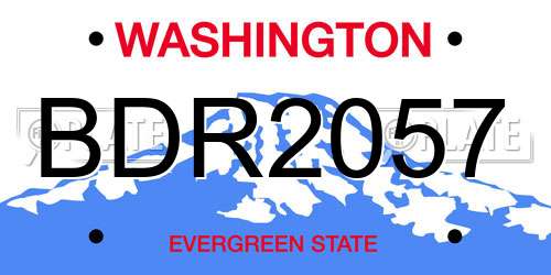 BDR2057 Washington License Plate