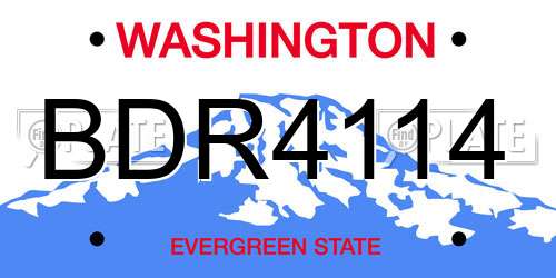 BDR4114 Washington License Plate