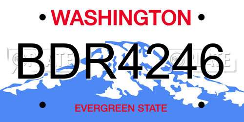 BDR4246 Washington License Plate