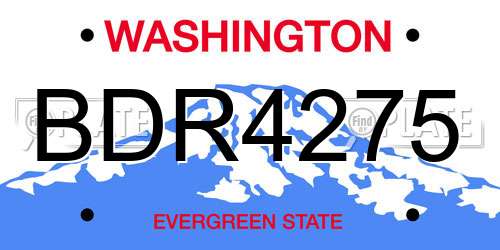 BDR4275 Washington License Plate