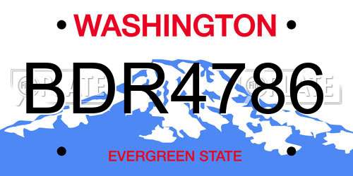 BDR4786 Washington License Plate