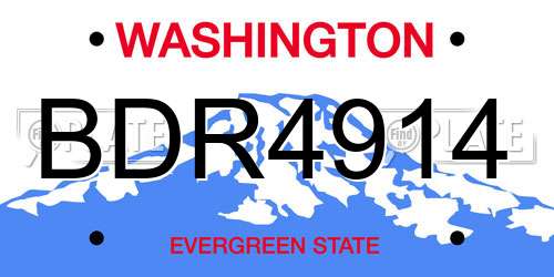 BDR4914 Washington License Plate