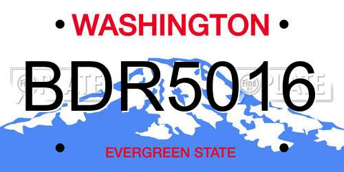 BDR5016 Washington License Plate