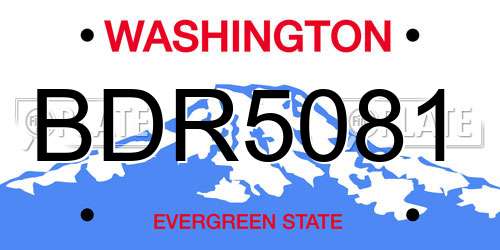 BDR5081 Washington License Plate