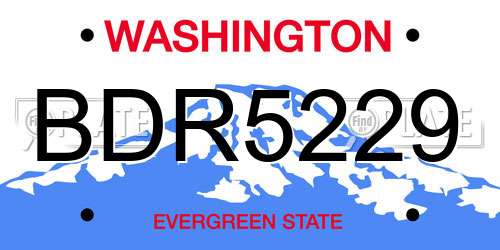 BDR5229 Washington License Plate