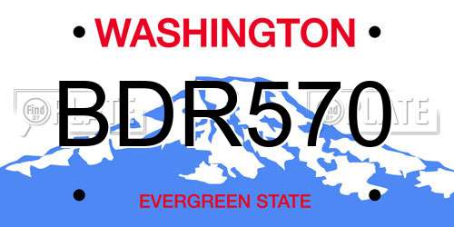 BDR570 Washington License Plate