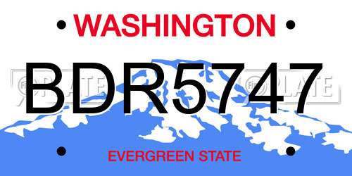 BDR5747 Washington License Plate