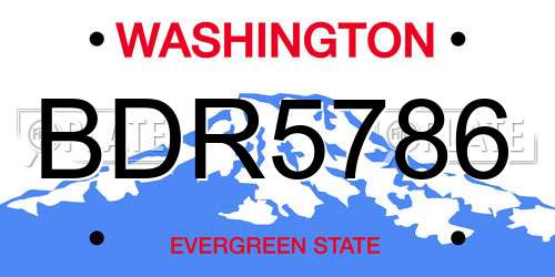 BDR5786 Washington License Plate
