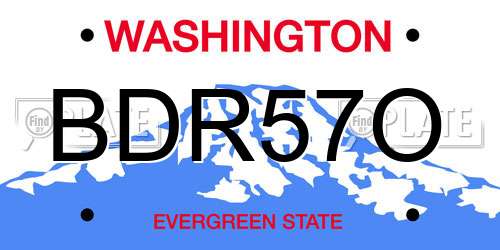 BDR57O Washington License Plate