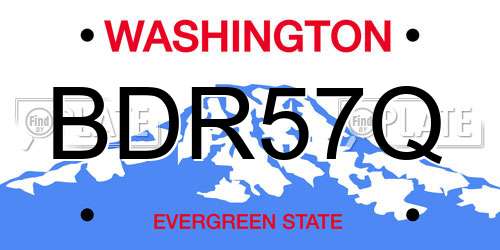 BDR57Q Washington License Plate