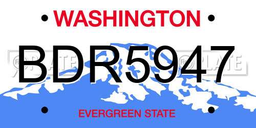 BDR5947 Washington License Plate