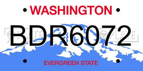 BDR6072 Washington License Plate
