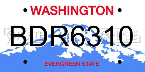 BDR6310 Washington License Plate