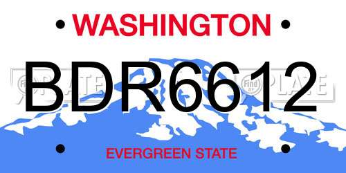 BDR6612 Washington License Plate