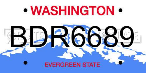 BDR6689 Washington License Plate