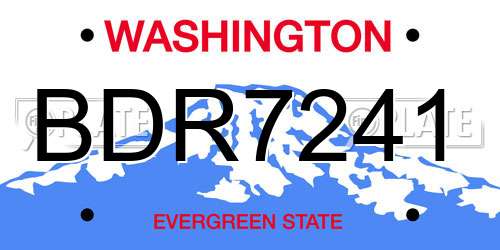 BDR7241 Washington License Plate