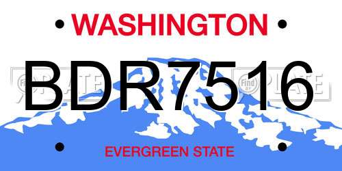 BDR7516 Washington License Plate