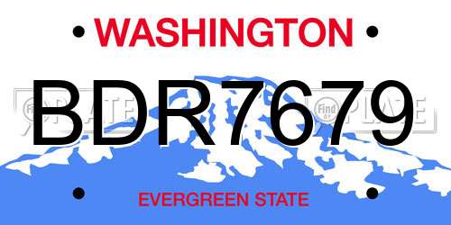 BDR7679 Washington License Plate