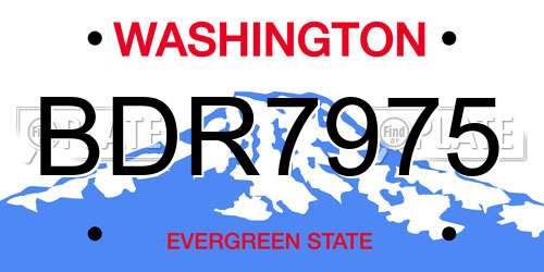 BDR7975 Washington License Plate