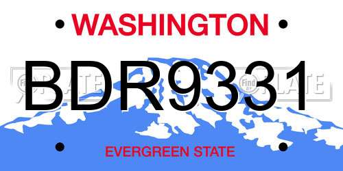 BDR9331 Washington License Plate