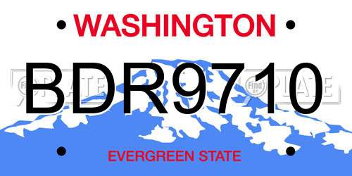 BDR9710 Washington License Plate