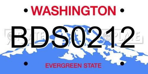 BDS0212 Washington License Plate